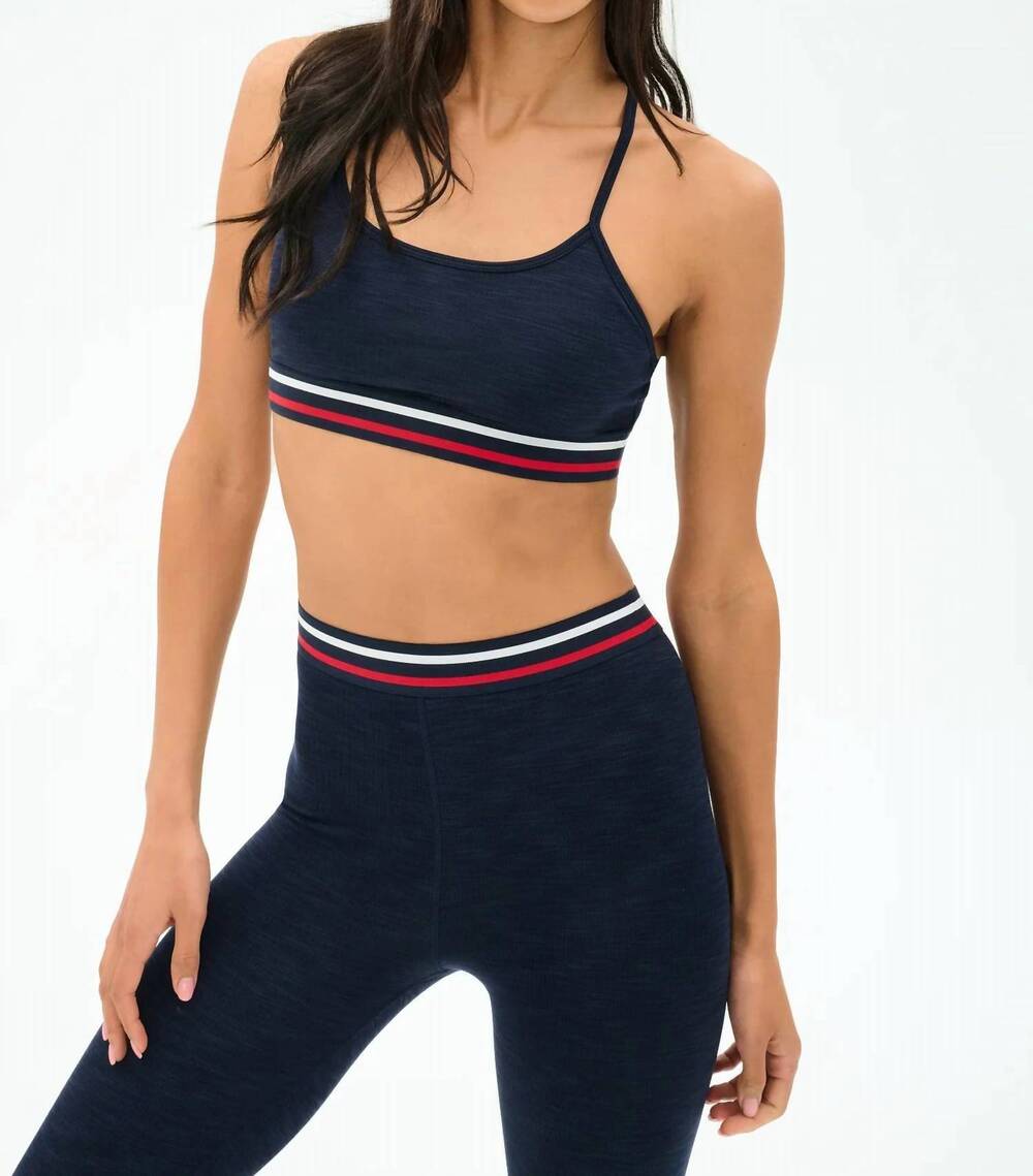 NEW SPLITS59 cali active rib bra in heather indigo